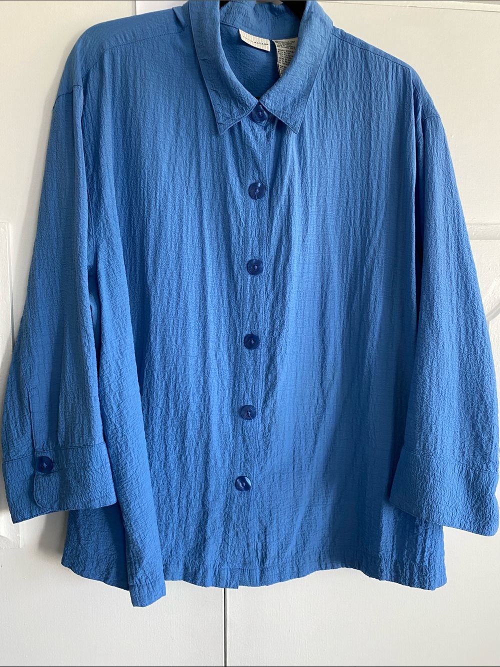 White Stag Women’s Royal Blue Textured Button-Down Shirt